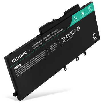 Batteri för Dell Latitude 5490, 5580, 5480, 5590, 5290, 5491, 5280, E5580, Precision 3520, 3530, GJKNX, 5YHR4 7.6V 6000mAh från CELLONIC