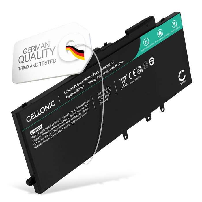 Batteri för Dell Latitude 5580 Acku 6000mAh Accu byte Batteri