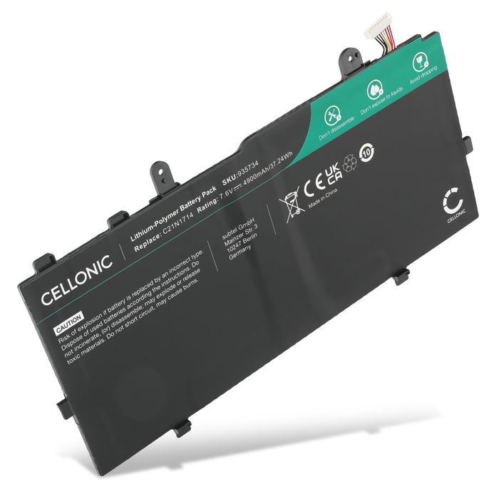 Batteri för ASUS VivoBook Flip 14 TP401NA, TP401MA, J401MA, TP401CA, J401NA, J401CA, C21N1714 7.7V 4900mAh från CELLONIC