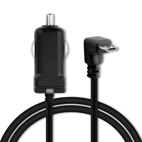 Micro-USB 90° billaddare för TomTom Go 400, 60, 6000, 5000, Expert, Classic – 12V / 24V adapter för cigarettändaruttag med 1.1m laddkabel från subtel