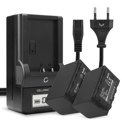 2x Batteri för Panasonic HC-X1000, HC-X1500, HC-MDH3, AG-AC8, HC-X2000 kamera med hög 4400mAh kapacitet + laddare för uppladdningsbara kamerabatterier