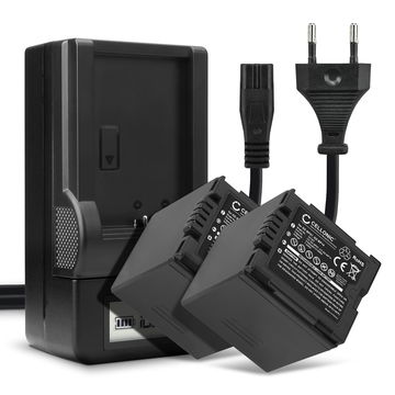 2x CGR-DU14 CGR-DU12 CGA-DU12 Camera Battery + Charger Set for Panasonic NV-GS27 -GS17 -GS400 -GS180 -GS75 -GS500 -GS320 -GS60 VDR-D150 -D100 -D160 SDR-H20 -H280 PV-GS39 -GS150 2100mAh Replacement Battery LCD Smart Charger