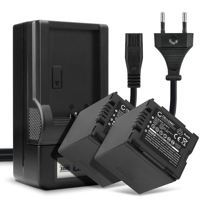 2x CGR-DU14 CGR-DU12 CGA-DU12 Camera Battery + Charger Set for Panasonic NV-GS27 -GS17 -GS400 -GS180 -GS75 -GS500 -GS320 -GS60 VDR-D150 -D100 -D160 SDR-H20 -H280 PV-GS39 -GS150 2100mAh Replacement Battery LCD Smart Charger