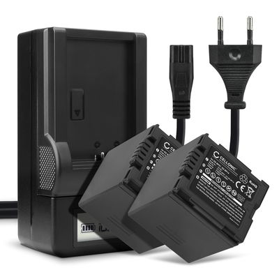 2x Batteri för Panasonic NV-GS27 -GS17 -GS400 -GS180 -GS75 -GS500 -GS320 -GS60 VDR-D150 -D100 -D160 SDR-H20 -H280 PV-GS39 -GS150 kamera med hög 2100mAh kapacitet + laddare för uppladdningsbara kamerabatterier