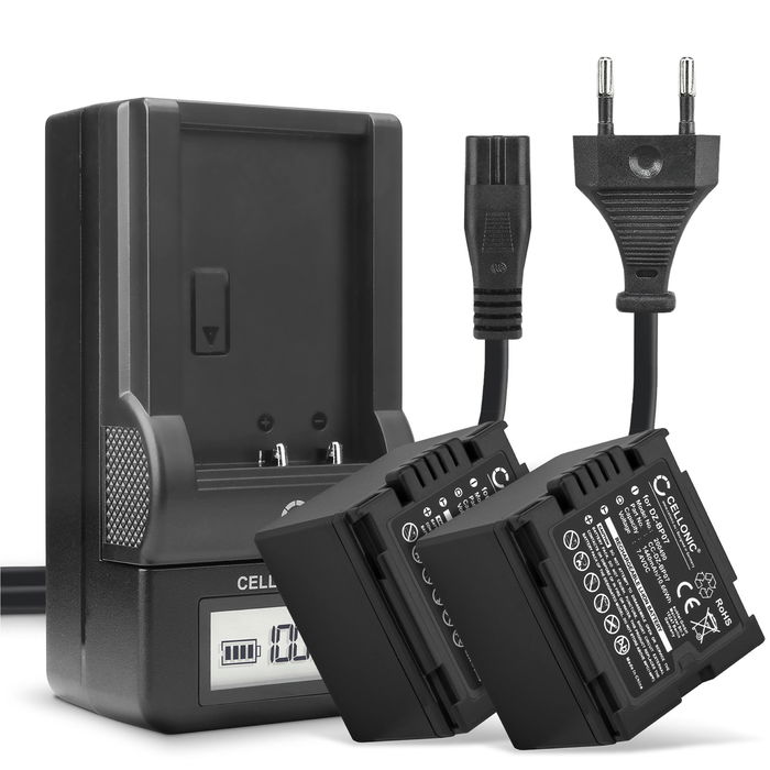 2x Batteri för Panasonic CGR-DU06 kamera med laddare för uppladdningsbara kamerabatterier med hög 1440mAh