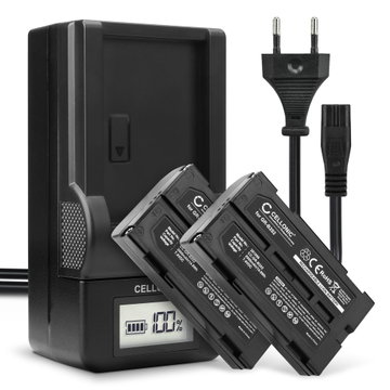 2x Batteri för Panasonic NV-DX1 NV-GS280 GS250 VM-H775 RCA Pro-V730 kamera med hög 2000mAh kapacitet + laddare för uppladdningsbara kamerabatterier