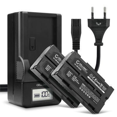 2x Batteri för Panasonic NV-DX1 NV-GS280 GS250 VM-H775 RCA Pro-V730 kamera med hög 2000mAh kapacitet + laddare för uppladdningsbara kamerabatterier