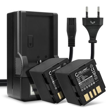 2x BN-VF714 Camera Battery + Charger Set for JVC GZ-D240, GZ-D270, GZ-DF420, GR-D240, GR-D270, GR-D290, GR-DF420, GR-X5 1500mAh Replacement Battery LCD Smart Charger