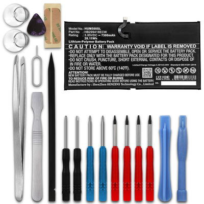 HB299418ECW batteri för Huawei MediaPad M5 10.8 / M5 Pro 10.8 surfplatta inkl. verktygskit för smidigt batteribyte - ersättningsbatteri med 7300mAh, 3.85V + skruvmejsel-set