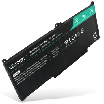 Batteri för Dell Latitude 14 7400, 13 5300, 13 5310, 13 7300, MXV9V, N2K62, 5VC2M 7.6V 7200mAh från CELLONIC