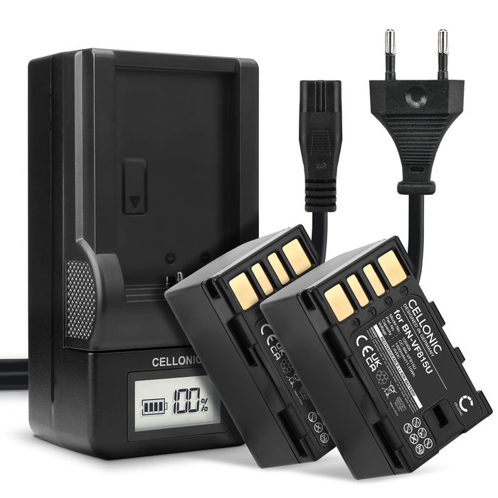 2x Batteri för JVC GZ-MG131 Acku 1500mAh Accu byte Batteri + Laddare