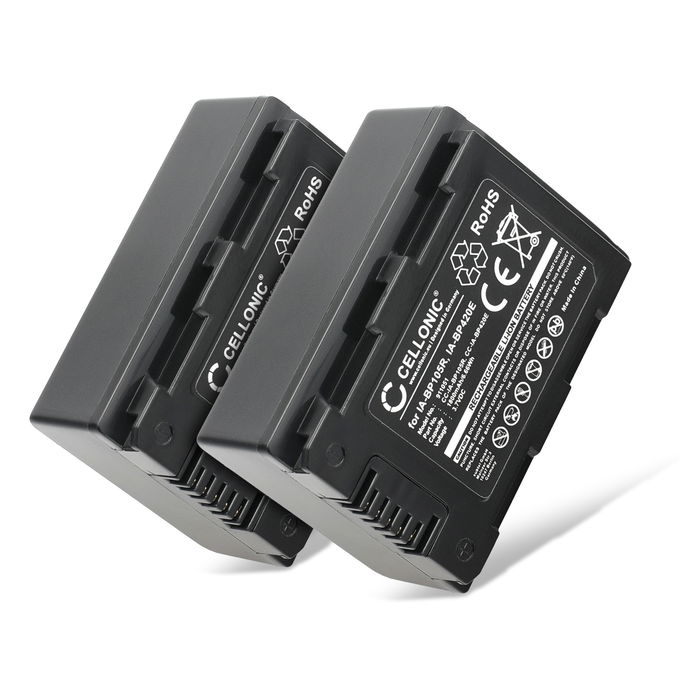 2x Batteri för Samsung HMX-F90 -F80 -F900 -F800 HMX-H200 -H400 -H300 SMX-F40 -F44 -F70 -F50 CELLONIC
