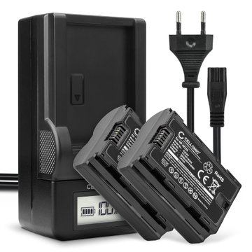 2x Batteri för FujiFilm X-T4 / GFX 50S II / GFX100S / X-H2S kamera med hög 2000mAh kapacitet + laddare för uppladdningsbara kamerabatterier