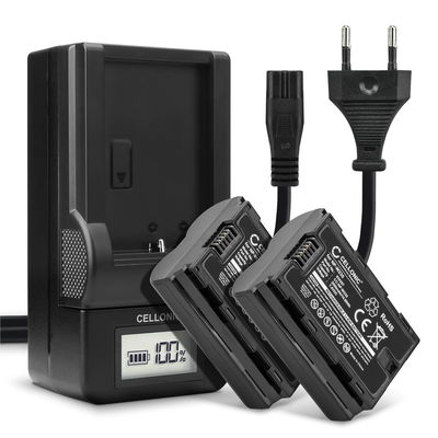 2x Batteri för FujiFilm X-T4 / GFX 50S II / GFX100S / X-H2S kamera med hög 2000mAh kapacitet + laddare för uppladdningsbara kamerabatterier