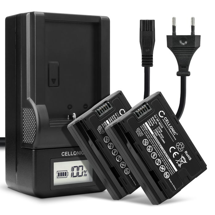 2x Batteri för FujiFilm X-T4 / GFX 50S II / GFX100S / X-H2S kamera med hög 2250mAh kapacitet + laddare för uppladdningsbara kamerabatterier