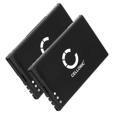 2x CELLONIC BL-4U mobilbatteri för Nokia 301 / 8800 / 6600 / 206 / 500 / C5-03 / Asha 201, 300, 311, 501, 503 med 3.6V - 3.7V, 1000mAh - ersättningsbatteri med lång batteritid