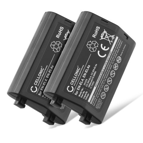 2x Batteri till Nikon D3; F6; D3s; D2X; D2Hs; D3X; D2H; D2Xs EN-EL4 (1800mAh, 11.1V) från subtel