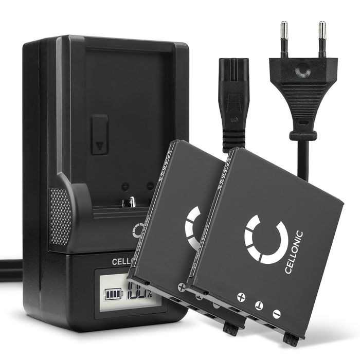 2x Batteri för Casio Exilim EX-S10 kamera, Ersättningsbatteri 720mAh  + Laddare, lång batteritid