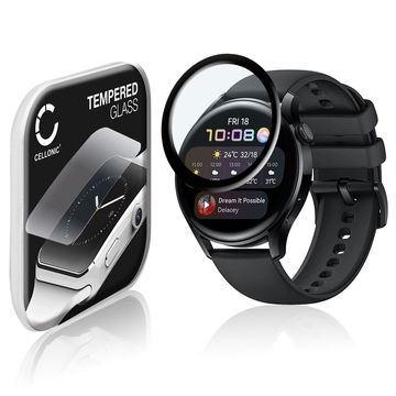 0,33mm Displayskydd / skärmskydd för Huawei Watch 3 - 46mm smartwatch - 3D Full Cover 9H, Full Glue - skyddsglas för smartklocka, fitnessarmband, fitnesstracker