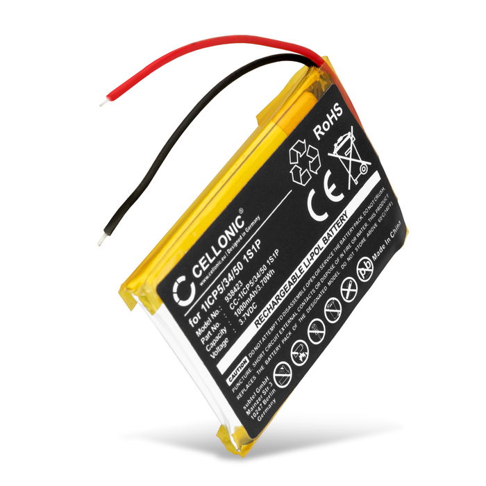 Ersättningsbatteri 1ICP5/34/50 1S1P - ersättningsbatteri för Wacom Express Key Remote ACK411050 fjärrkontroll - radiostyrning batteri 1000mAh