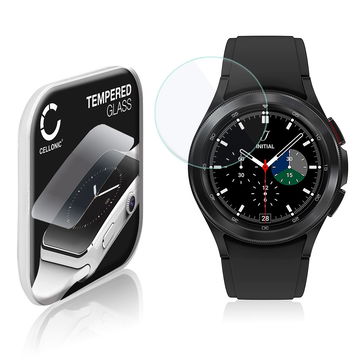 0,33mm Displayskydd / skärmskydd för Samsung Galaxy Watch 4 Classic - 42mm (SM-R880, SM-R885) smartwatch - 2.5D 9H, Full Glue - skyddsglas för smartklocka, fitnessarmband, fitnesstracker