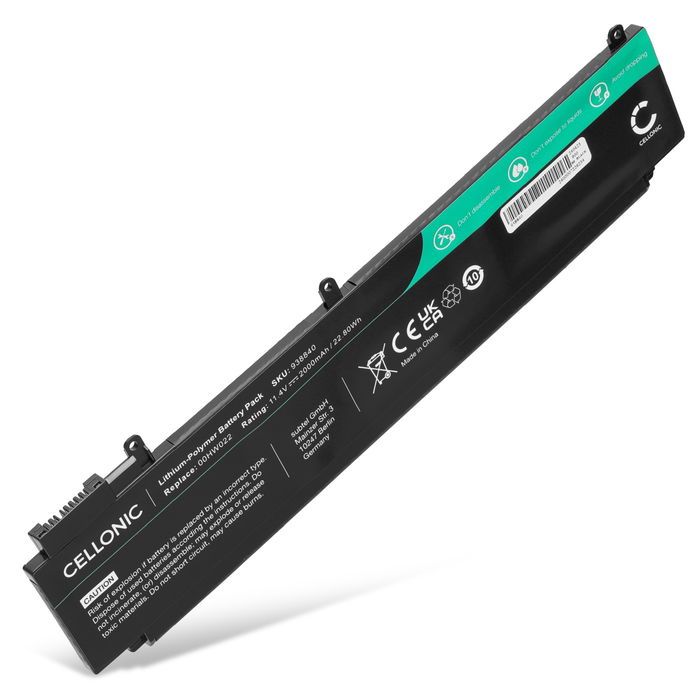 Batteri för Lenovo ThinkPad T470s, ThinkPad T460s, 00HW022, SB10F46460, SB10F46461 11.4V 2000mAh från CELLONIC