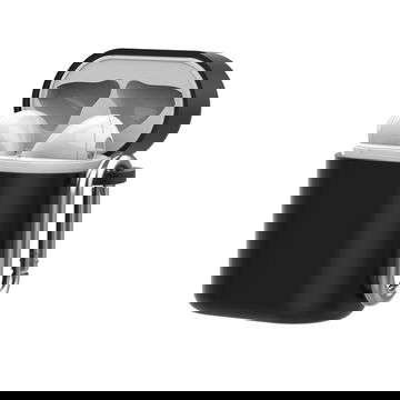 Skyddsfodral hardcase med karbinhake för Huawei Freebuds 2 hörlurar / headset - svart skyddscase / skyddsskal med hål för laddning