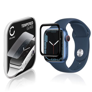 0,33mm Displayskydd / skärmskydd för Apple Watch 8 / 7 - 41mm smartwatch - 3D Full Cover 9H, Full Glue - skyddsglas för smartklocka, fitnessarmband, fitnesstracker