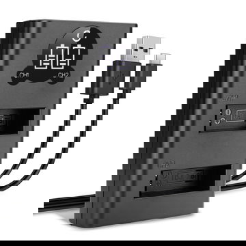 USB-dubbelladdare (AB1, P01, PT1) för DJI Osmo Action 1, CP.OS.00000020.01 + 1m + USB Kabel från CELLONIC