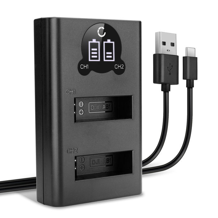 USB Dubbel Laddere för DJI AB1 Laddningskabel Strömadapter