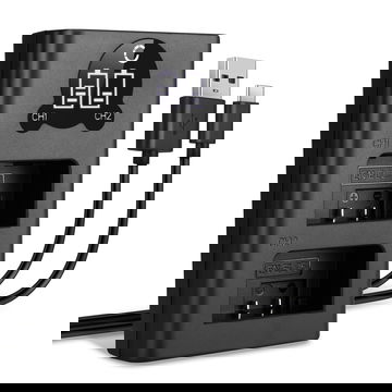 USB-dubbelladdare (EN-EL25) för Nikon Z fc, Z 50, Z 30 + 1m + USB Kabel från CELLONIC