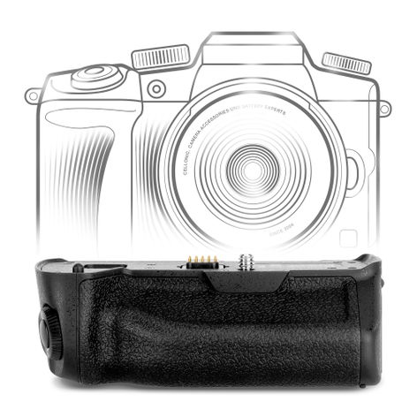 Batterigrepp DMW-BGG1, DMW-BGG1E för Panasonic Lumix DMC-G81 – vertikalt grepp för DMW-BLC12-batterier från CELLONIC