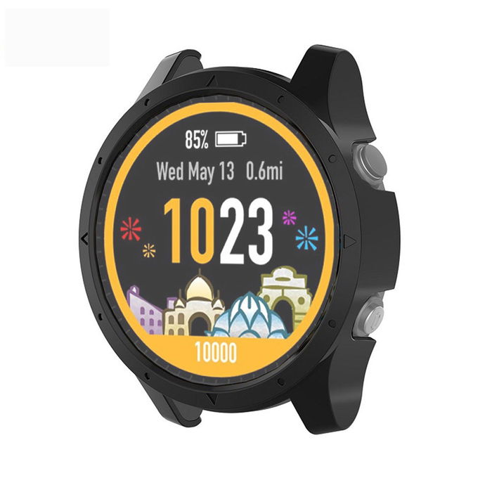 Skydd för Garmin Forerunner 935 smartwatch - skal i skyddande Transparent Härdad plast material - case för fitnesstracker/klocka - skyddar urtavlans kanter, hörn