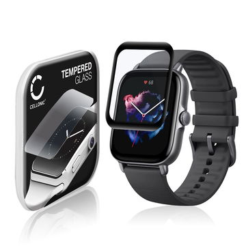 0,33mm Displayskydd / skärmskydd för Amazfit GTS 3 smartwatch - 3D Full Cover 9H, Full Glue - skyddsglas för smartklocka, fitnessarmband, fitnesstracker
