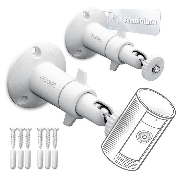 2x Väggfäste för Google Nest Cam Outdoor (Battery) övervakningskamera / smart home produkter med 1/4" skruvfäste - för utom- och inomhusbruk