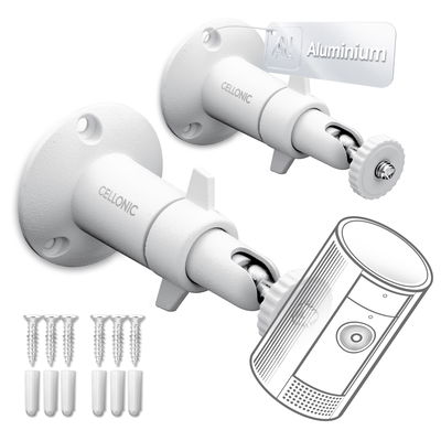 2x Väggfäste för övervakningskamera med 1/4" skruv - kamerahållare för Arlo, Ring, Blink, Eufy, Reolink, Wyze, Zumimall säkerhetskamera med enkel montering