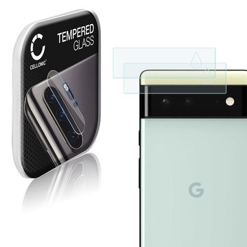 2x 9H Linsskydd / kameraskydd 0,33mm för Google Pixel 6 mobil-lins - Skyddar mobiltelefonens kameralins, Full Glue kamera-skyddsglas för smartphone