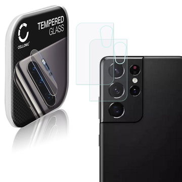 2x 9H Linsskydd / kameraskydd 0,33mm för Samsung Galaxy S21 Ultra (SM-G998) mobil-lins - Skyddar mobiltelefonens kameralins, Full Glue kamera-skyddsglas för smartphone