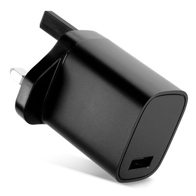 Effektiv svart USB-laddare med UK-plugg: USB Laddare f&ouml;r Apple iPhone 17, 16, 17 Pro Max, 16 Pro, 16 Pro Max, 13, 17 Pro, 16e, 12, 11, 13 Pro, 13 Pro Max, AirPods Pro Samsung Galaxy S25 Ultra, S25, S23 Google Pixel 10, 9a med 5W - 1A USB V&auml;ggladdare f&ouml;r u