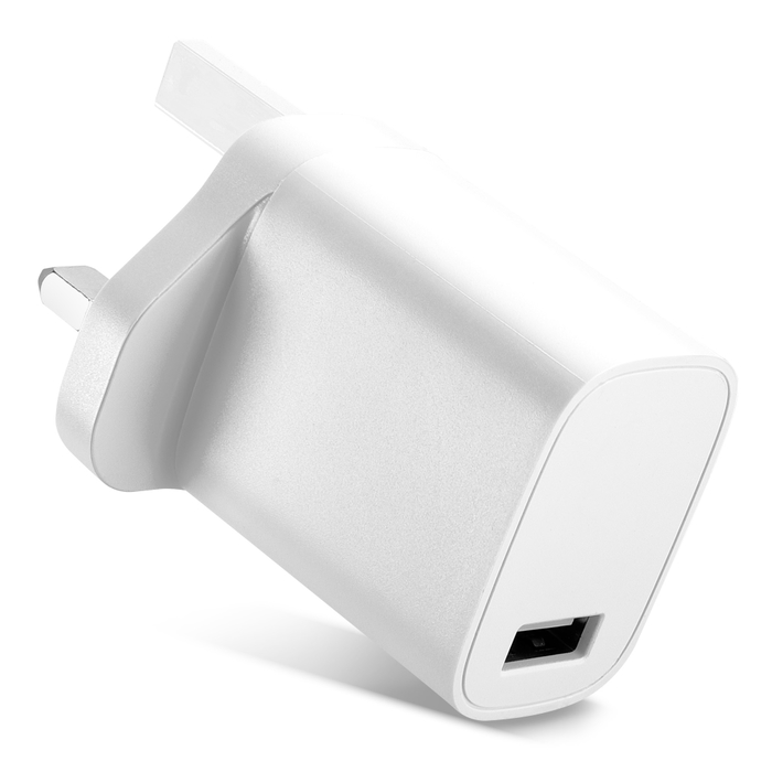 Effektiv vit USB-laddare med UK-plugg: USB Laddare för Apple iPhone 17, 16, 17 Pro Max, 16 Pro, 16 Pro Max, 13, 17 Pro, 16e, 12, 11, 13 Pro, 13 Pro Max, AirPods Pro Samsung Galaxy S25 Ultra, S25, S23 Google Pixel 10, 9a med 5W - 1A USB väggladdare för utt