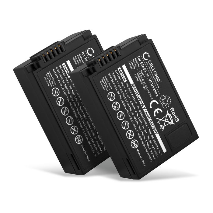 2x Batteri för Nikon EN-EL25 kamera, Ersättningsbatteri 1280mAh , lång batteritid