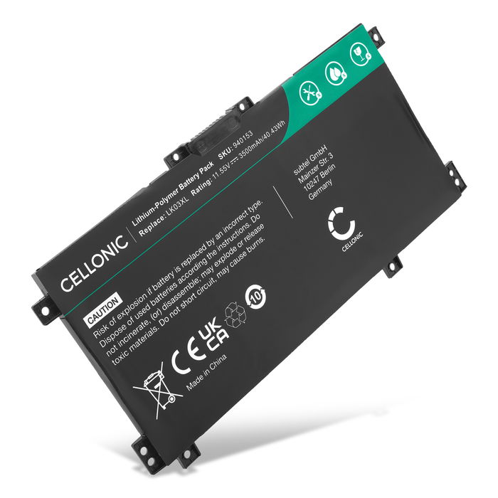 laptop-batteri för HP L09281-855 ersättningsbatteri med 3500mAh 11.55V med lång batteritid