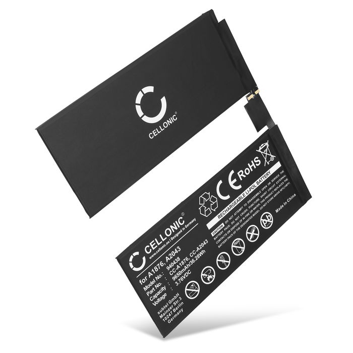 CELLONIC A1876, A2043 batteri för Apple iPad 12,9 (2018, 2020) - A2232,A2069,A1876,A1895 surfplatta & tablet - ersättningsbatteri 9650mAh, 3.76v