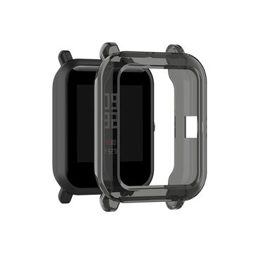 Skydd för Amazfit Bip, Bip Lite, Bip S smartwatch - skal i skyddande svart TPU material - case för fitnesstracker/klocka - skyddar urtavlans kanter, hörn