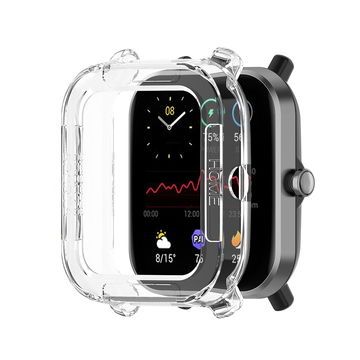 Skydd för Amazfit GTS 2 mini smartwatch - skal i skyddande Transparent TPU material - case för fitnesstracker/klocka - skyddar urtavlans kanter, hörn
