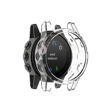 Skydd för Garmin Fenix 5S Plus smartwatch - skal i skyddande Transparent TPU material - case för fitnesstracker/klocka - skyddar urtavlans kanter, hörn