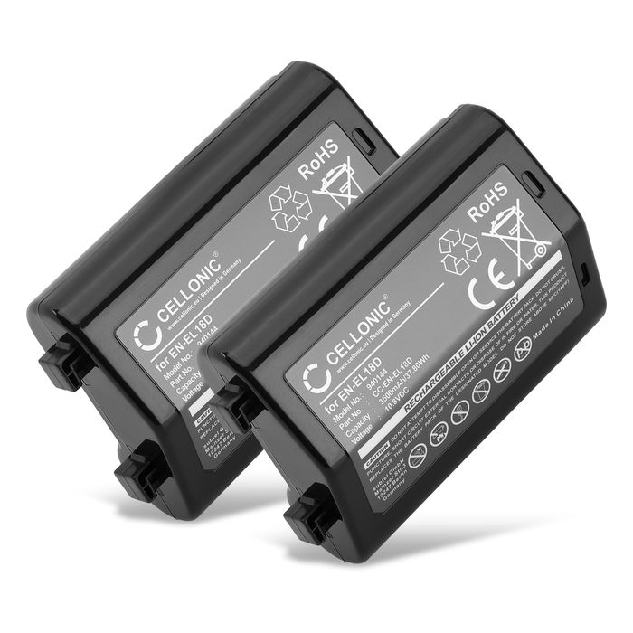 2x Batteri för Nikon EN-EL18d kamera, Ersättningsbatteri 3500mAh, lång batteritid