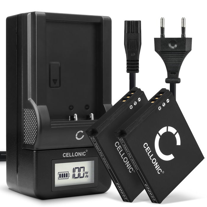 2x Canon IXUS 220 HS Batteri 850mAh + Laddare från Cellonic