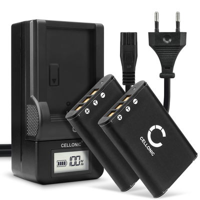 2x D-LI78 Batteri för Pentax Optio M50, Optio M60, Optio S1, Optio V20, Optio W60, Optio W80 digitalkamera, 600mAh Kamera-ersättningsbatteri med lång batteritid + Laddare