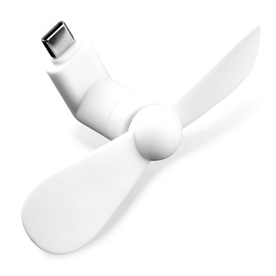 CELLONIC Fläkt för smartphone med USB C kontakt - Mobilfläkt i smart mjukt vit material för svalkande vind vart du än går